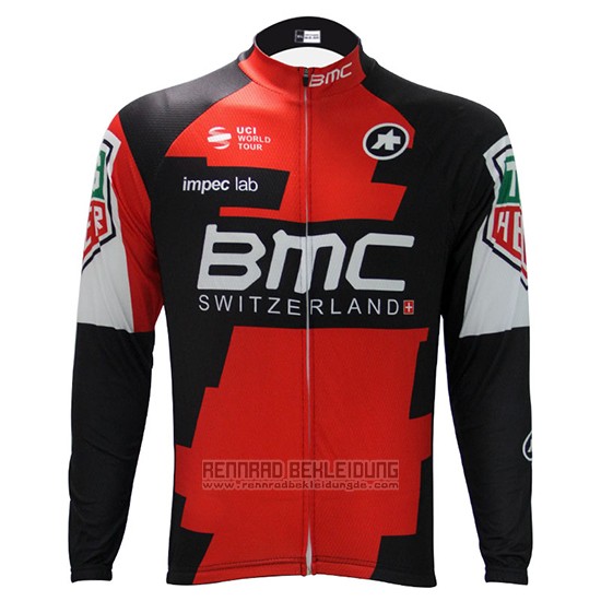 2017 Fahrradbekleidung BMC Rot und Wei Trikot Langarm und Tragerhose - zum Schließen ins Bild klicken